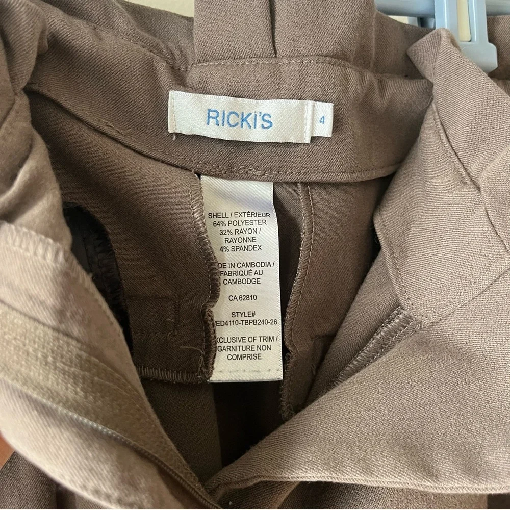 Ricki’s Taupe High Rise Tapered Dress Pants Women’s 4 Work Office Trousers - Picture 8 of 9